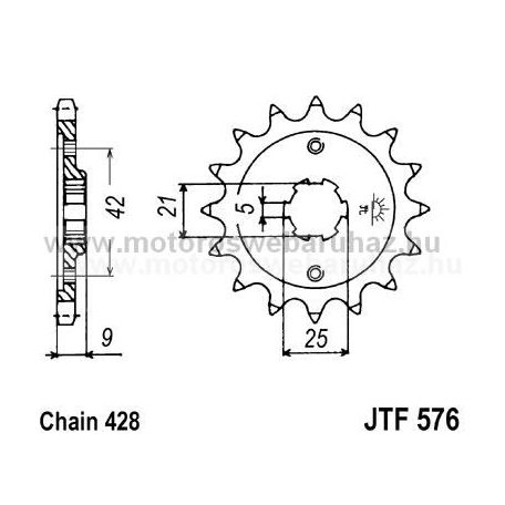 LÁNCKERÉK ELSŐ JT (JTF576) 428-as LÁNCHOZ