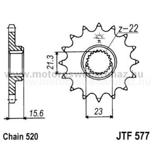 LÁNCKERÉK ELSŐ JT (JTF577) 520-as LÁNCHOZ