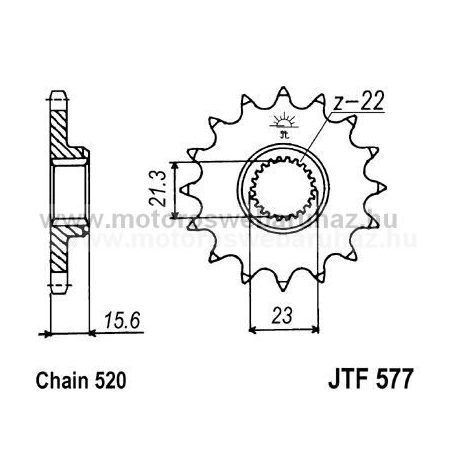 LÁNCKERÉK ELSŐ JT (JTF577) 520-as LÁNCHOZ