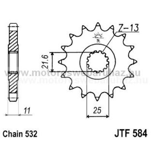 LÁNCKERÉK ELSŐ JT (JTF584) 532-es LÁNCHOZ