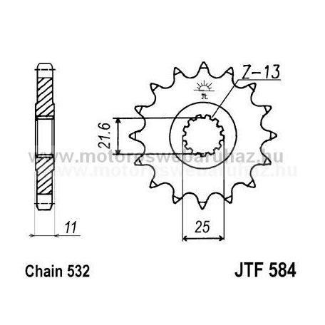 LÁNCKERÉK ELSŐ JT (JTF584) 532-es LÁNCHOZ