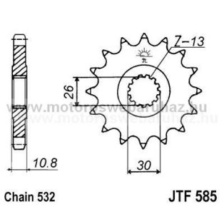 LÁNCKERÉK ELSŐ JT (JTF585) 532-es LÁNCHOZ