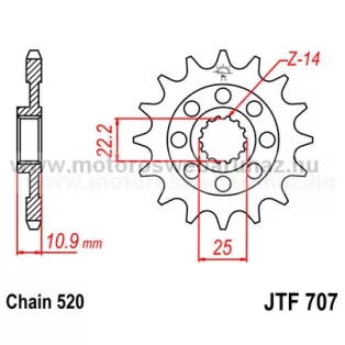 LÁNCKERÉK ELSŐ JT (JTF707) 520-as LÁNCHOZ