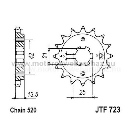 LÁNCKERÉK ELSŐ JT (JTF723) 520-as LÁNCHOZ