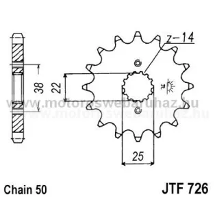 LÁNCKERÉK ELSŐ JT (JTF726) 530-as LÁNCHOZ