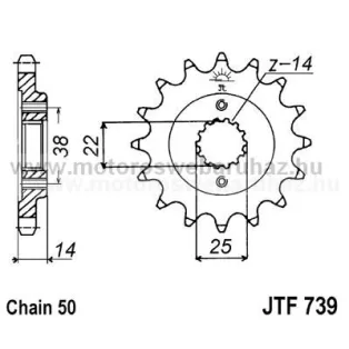 LÁNCKERÉK ELSŐ JT (JTF739) 530-as LÁNCHOZ