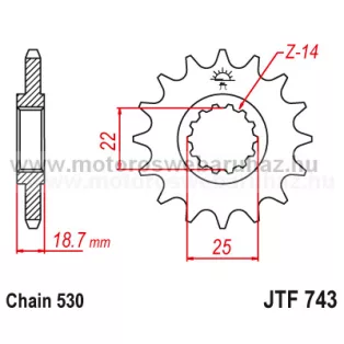LÁNCKERÉK ELSŐ JT (JTF743) 530-as LÁNCHOZ