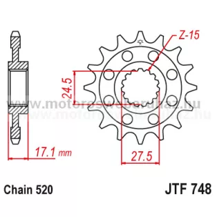 LÁNCKERÉK ELSŐ JT (JTF748) 520-as LÁNCHOZ