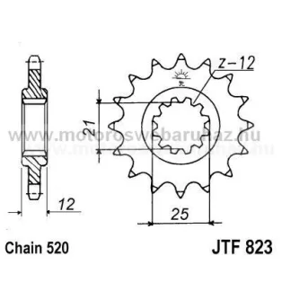 LÁNCKERÉK ELSŐ JT (JTF823) 520-as LÁNCHOZ