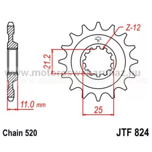 LÁNCKERÉK ELSŐ JT (JTF824) 520-as LÁNCHOZ