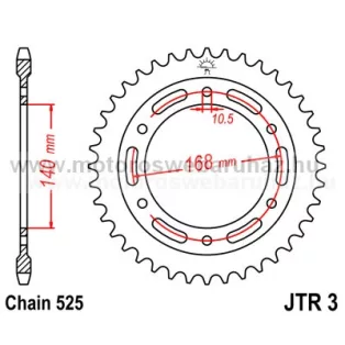 LÁNCKERÉK HÁTSÓ JT (JTR3) 525-ös LÁNCHOZ