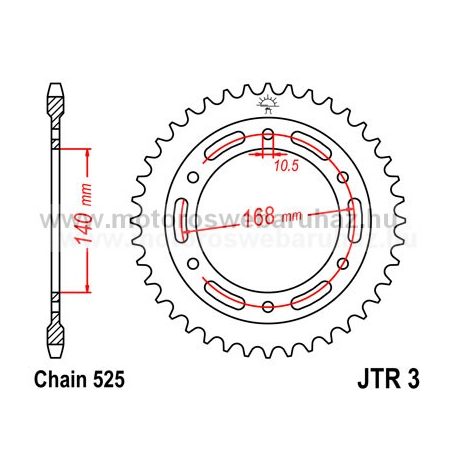 LÁNCKERÉK HÁTSÓ JT (JTR3) 525-ös LÁNCHOZ