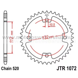 LÁNCKERÉK HÁTSÓ JT (JTR1072) 520-as LÁNCHOZ