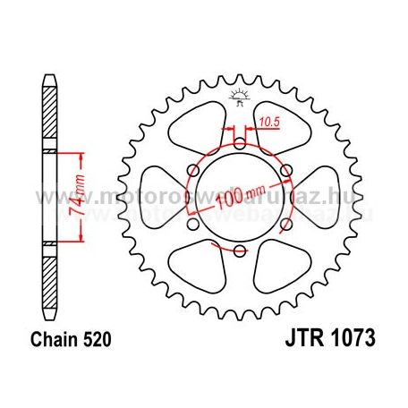 LÁNCKERÉK HÁTSÓ JT (JTR1073) 520-as LÁNCHOZ