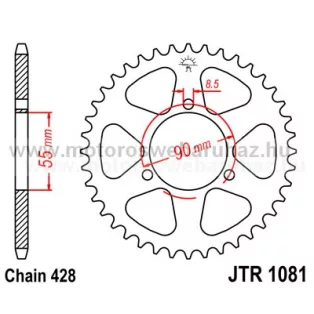 LÁNCKERÉK HÁTSÓ JT (JTR1081) 428-as LÁNCHOZ