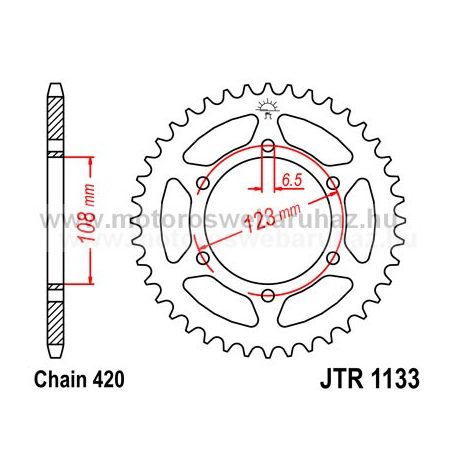 LÁNCKERÉK HÁTSÓ JT (JTR1133) 420-as LÁNCHOZ