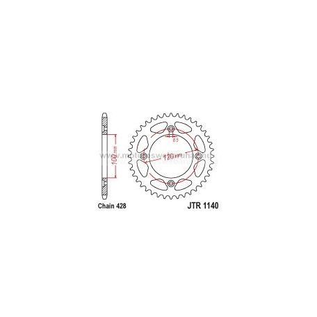 LÁNCKERÉK HÁTSÓ JT (JTR1140) 428-as LÁNCHOZ