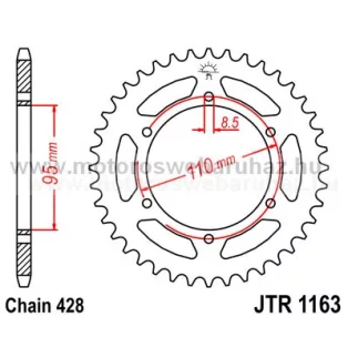 LÁNCKERÉK HÁTSÓ JT (JTR1163) 428-as LÁNCHOZ