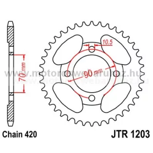 LÁNCKERÉK HÁTSÓ JT (JTR1203) 420-as LÁNCHOZ