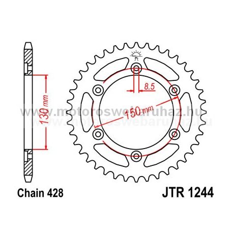 LÁNCKERÉK HÁTSÓ JT (JTR1244) 428-as LÁNCHOZ