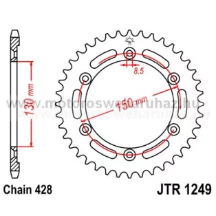 LÁNCKERÉK HÁTSÓ JT (JTR1249) 428-as LÁNCHOZ