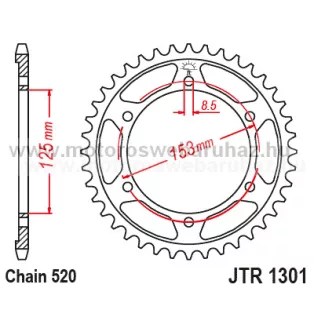 LÁNCKERÉK HÁTSÓ JT (JTR1301) 520-as LÁNCHOZ 