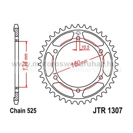 LÁNCKERÉK HÁTSÓ JT (JTR1307) 525-ös LÁNCHOZ