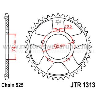 LÁNCKERÉK HÁTSÓ JT (JTR1313) 525-ös LÁNCHOZ