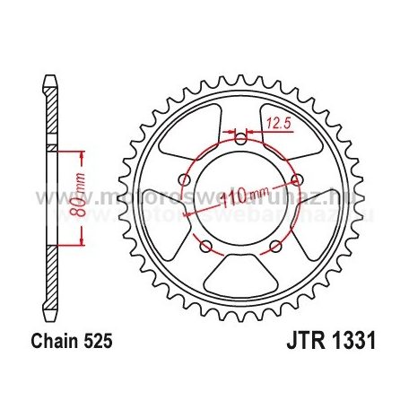 LÁNCKERÉK HÁTSÓ JT (JTR1331) 525-ös LÁNCHOZ