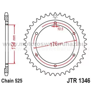 LÁNCKERÉK HÁTSÓ JT (JTR1346) 525-ös LÁNCHOZ