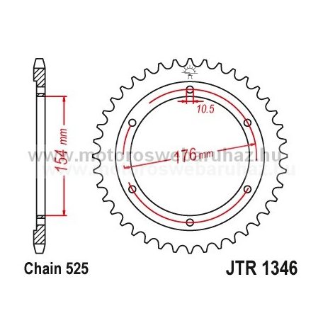 LÁNCKERÉK HÁTSÓ JT (JTR1346) 525-ös LÁNCHOZ