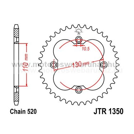 LÁNCKERÉK HÁTSÓ JT (JTR1350) 520-as LÁNCHOZ