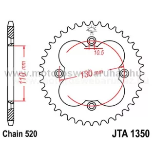 LÁNCKERÉK HÁTSÓ ALU JT (JTA1350) 520-as LÁNCHOZ