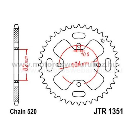 LÁNCKERÉK HÁTSÓ JT (JTR1351) 520-as LÁNCHOZ