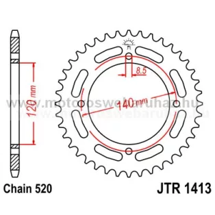 LÁNCKERÉK HÁTSÓ JT (JTR1413) 520-as LÁNCHOZ