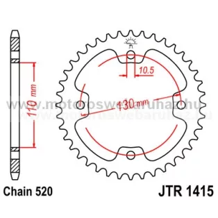 LÁNCKERÉK HÁTSÓ JT (JTR1415) 520-as LÁNCHOZ