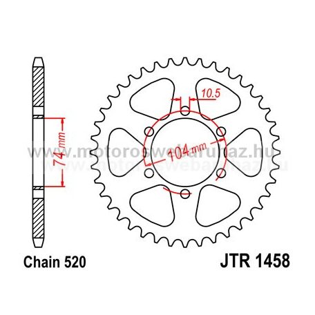 LÁNCKERÉK HÁTSÓ JT (JTR1458) 520-as LÁNCHOZ