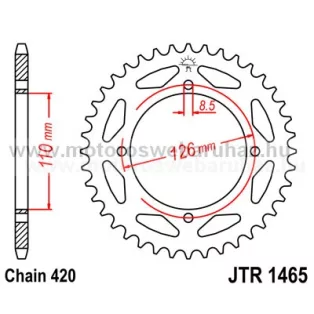 LÁNCKERÉK HÁTSÓ JT (JTR1465) 420-as LÁNCHOZ