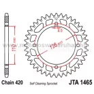 LÁNCKERÉK HÁTSÓ ALU JT (JTA1465) 420-as LÁNCHOZ FEKETE