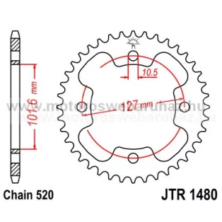 LÁNCKERÉK HÁTSÓ JT (JTR1480) 520-as LÁNCHOZ