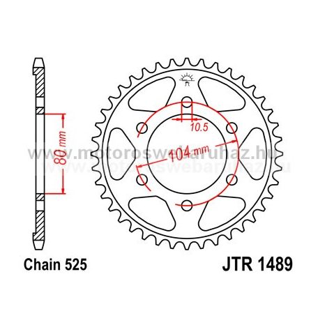 LÁNCKERÉK HÁTSÓ JT (JTR1489) 525-ös LÁNCHOZ