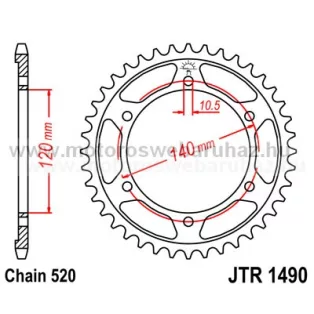 LÁNCKERÉK HÁTSÓ JT (JTR1490) 520-as Lánchoz