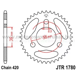 LÁNCKERÉK HÁTSÓ JT (JTR1780) 420-as LÁNCHOZ