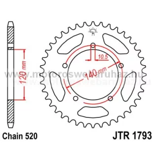 LÁNCKERÉK HÁTSÓ JT (JTR1793) 520-as LÁNCHOZ