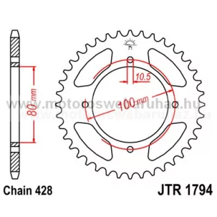 LÁNCKERÉK HÁTSÓ JT (JTR1794) 428-as LÁNCHOZ
