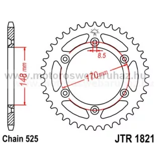 LÁNCKERÉK HÁTSÓ JT (JTR1821) 525-ös LÁNCHOZ