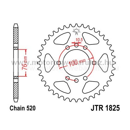 LÁNCKERÉK HÁTSÓ JT (JTR1825) 520-as Lánchoz