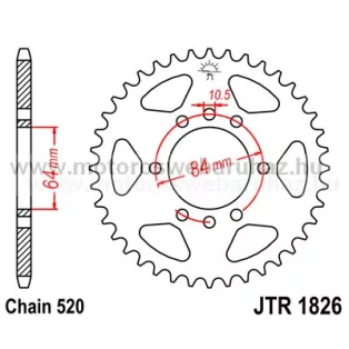 LÁNCKERÉK HÁTSÓ JT (JTR1826) 520-as LÁNCHOZ