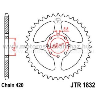LÁNCKERÉK HÁTSÓ JT (JTR1832) 420-as LÁNCHOZ