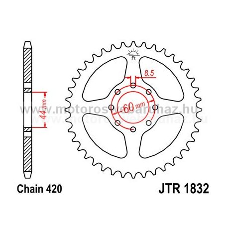 LÁNCKERÉK HÁTSÓ JT (JTR1832) 420-as LÁNCHOZ